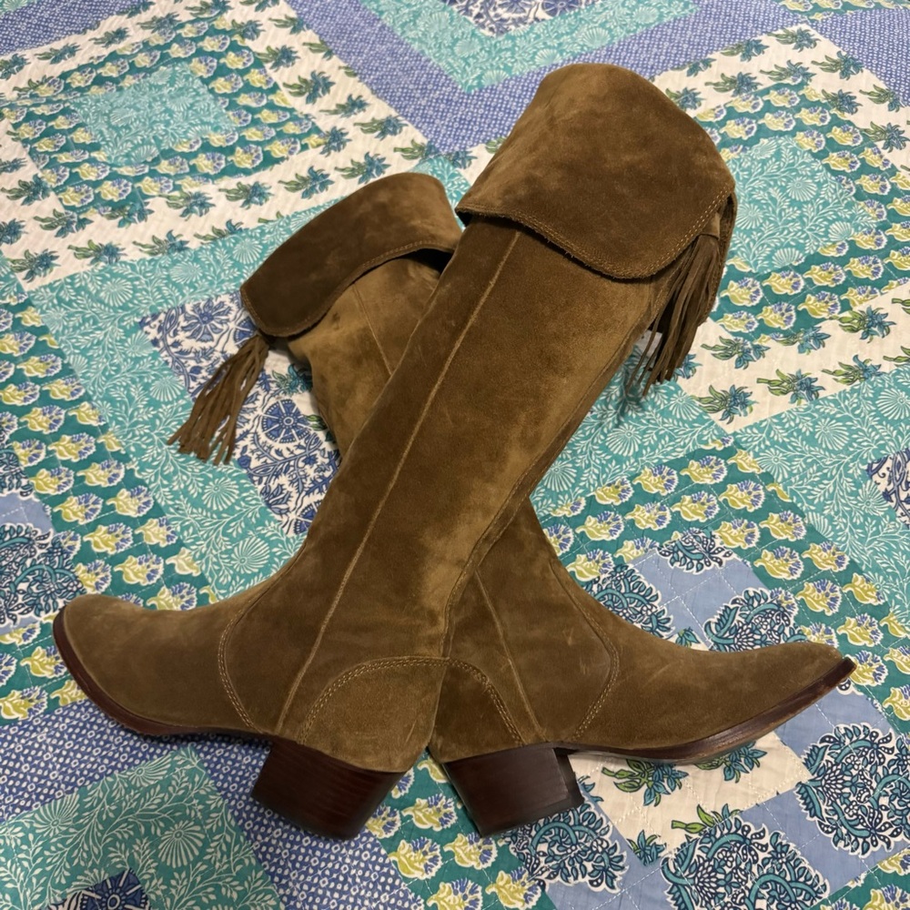 Vintage Y2K FRYE Suede knee high boots with tassel 7.5